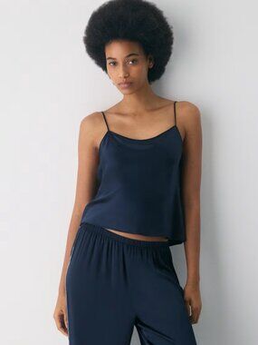 NWT Aritzia Nightside Silk Pajama Camisole Admiral L